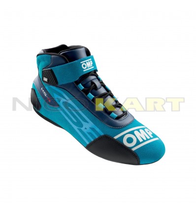 Stivaletto pilota OMP modello KS-3 colore blu/cyan